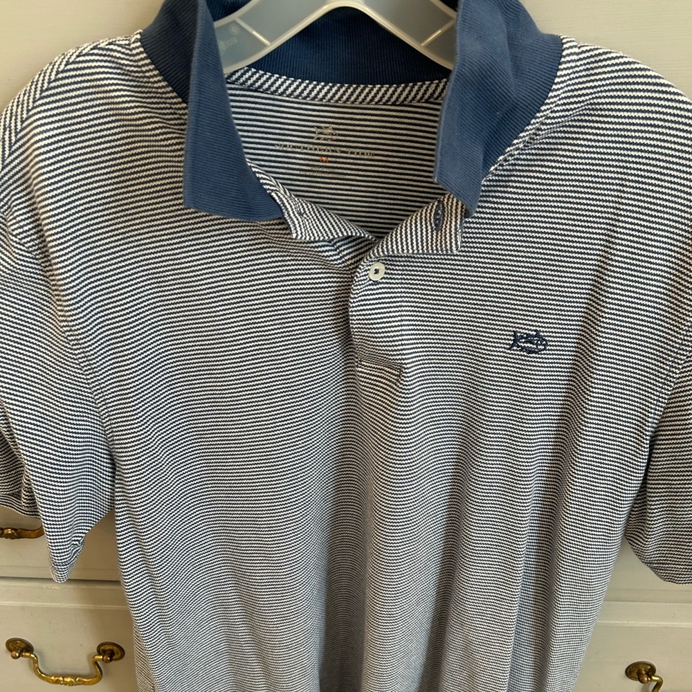 Polo by Southern Tide. Striped Blue Shirt Medium. NWOT